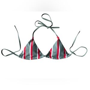 Zaful Striped Halter Bikini Top Sz S